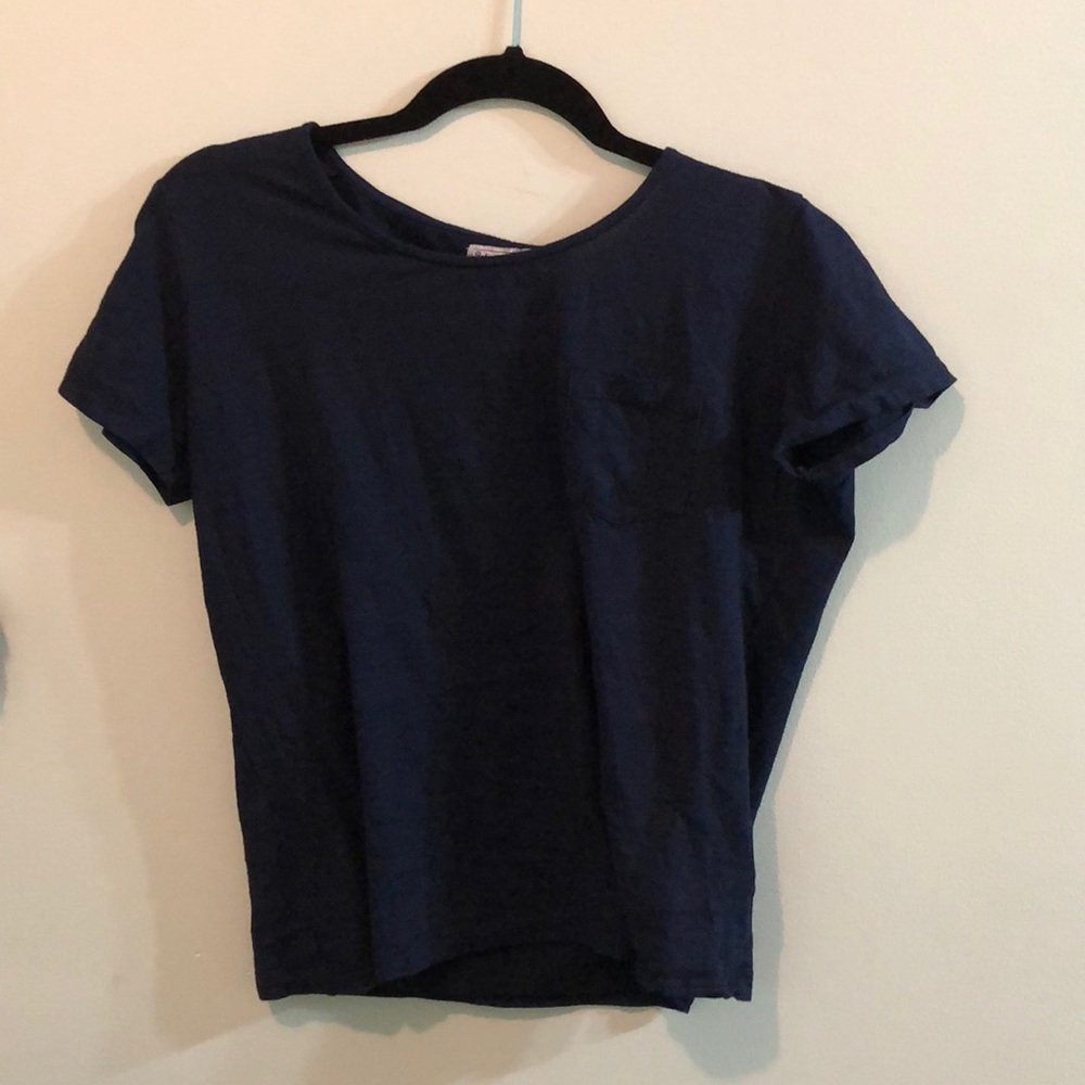 Navy blue scoop neck, size Large